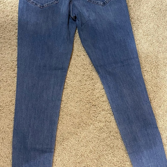 Express Ladies Medium Wash Raw Hem Skinny High Rise Jeans NWT - Picture 5 of 7